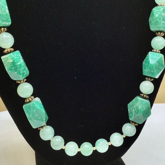 🌺RARE Vintage Amazonite & Aventurine Necklace - Picture 15 of 16